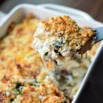 Cheesy Chicken Bacon Ranch Kale Casserole - A healthy and creamy combo of brown rice pasta, kale, chicken, greek yogurt and more! - ProjectMealPlan.com