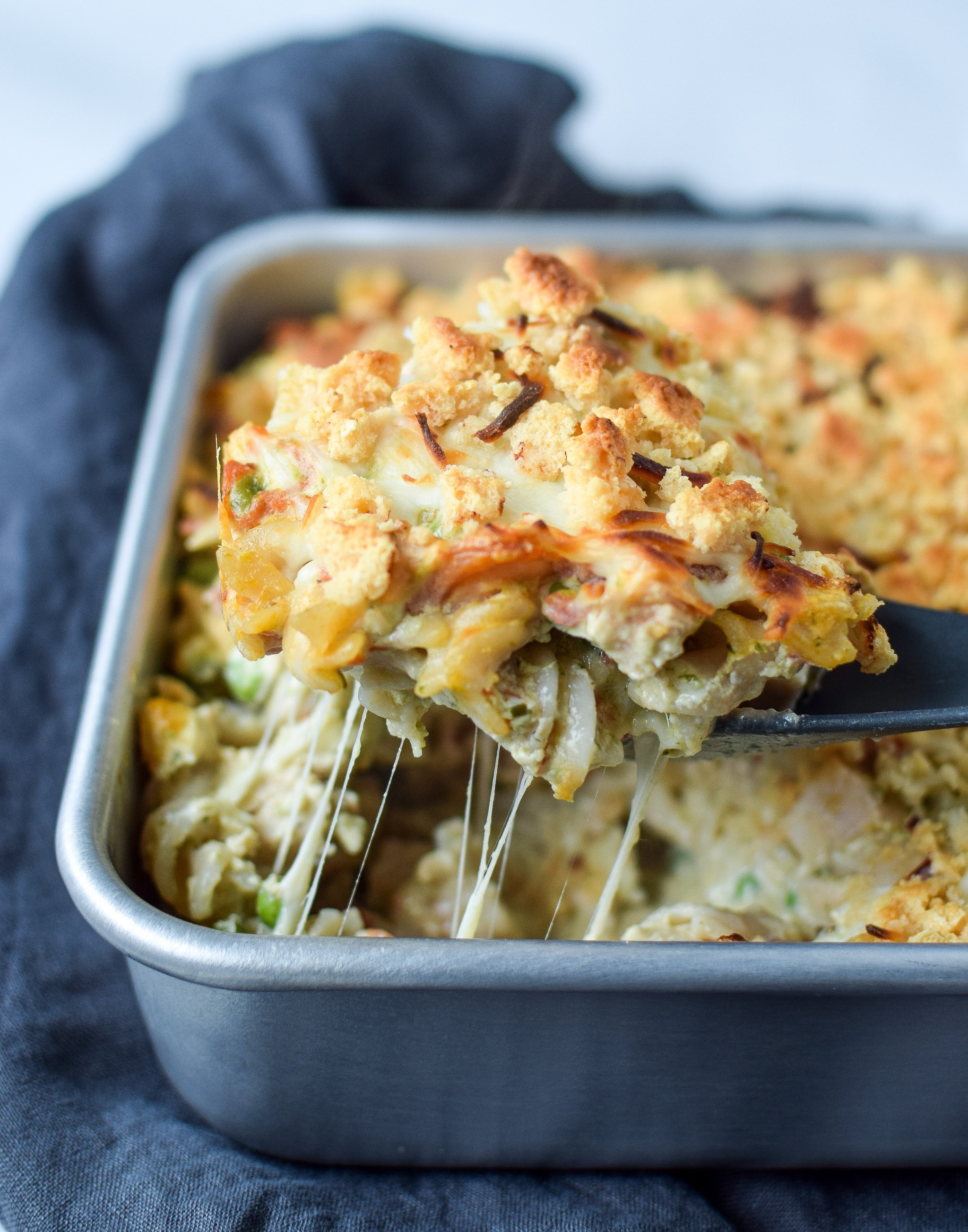 Creamy Pesto Pasta Chicken Bake with Peas - Project Meal Plan