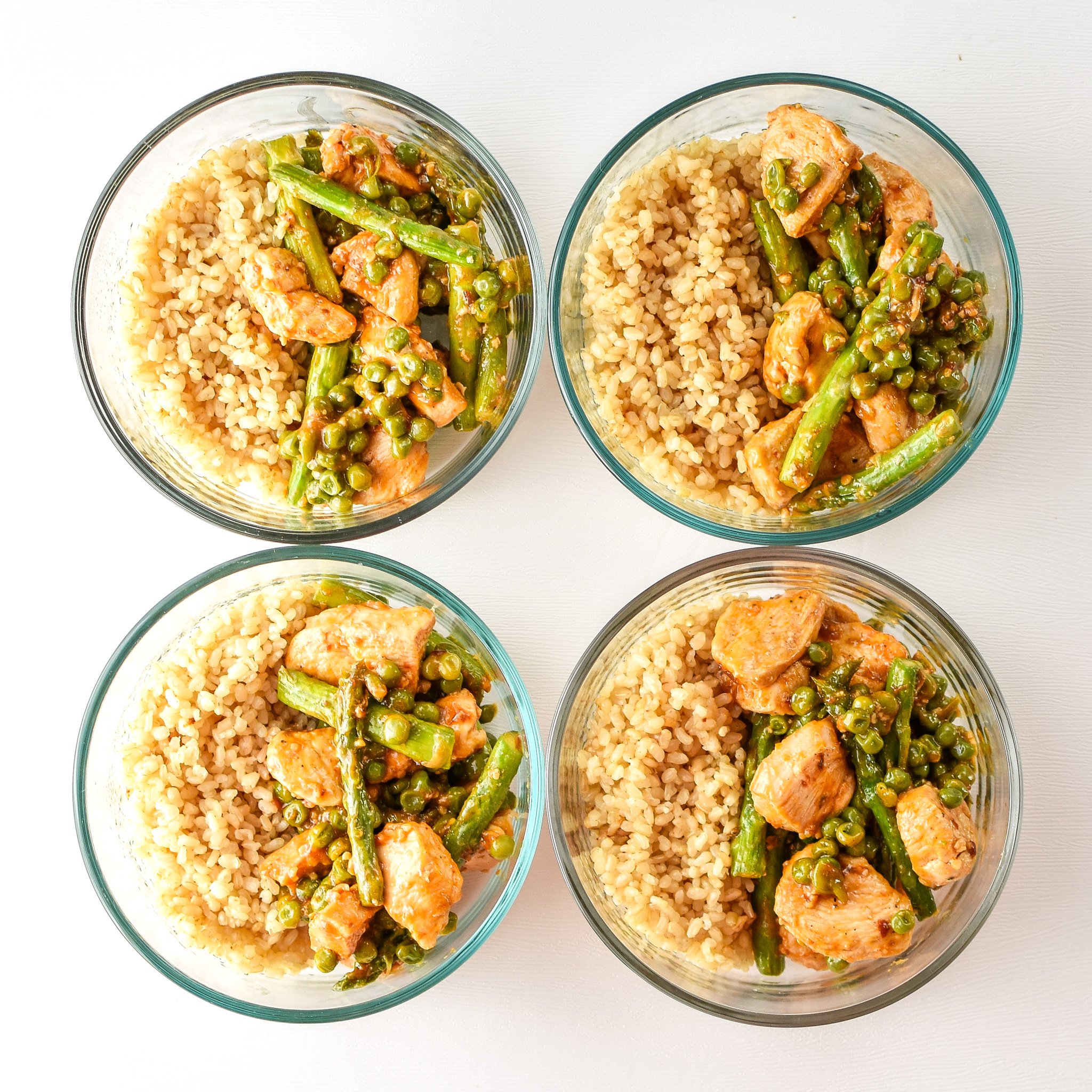 Meal Prep Spicy Chicken and Asparagus Rice Bowls - Project Meal Plan