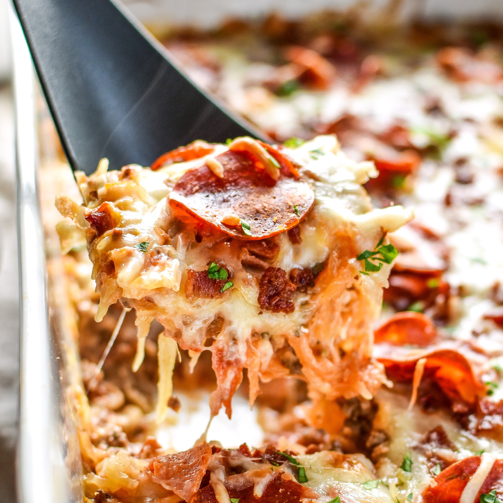 Meat Lover's Spaghetti Squash Pizza Casserole Project Meal Plan