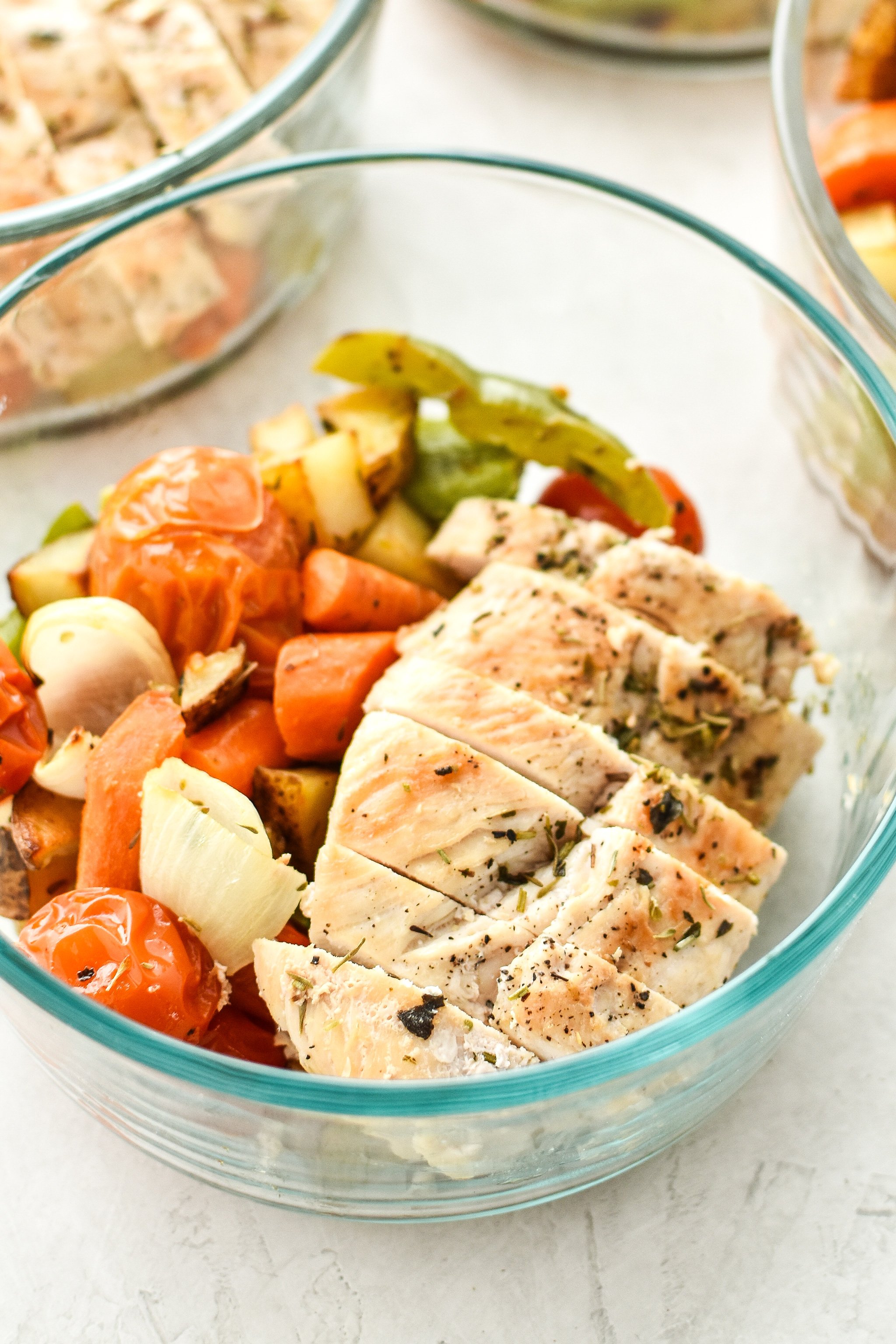 Meal Prep Italian Seasoned Chicken with Roasted Imperfect Vegetables
