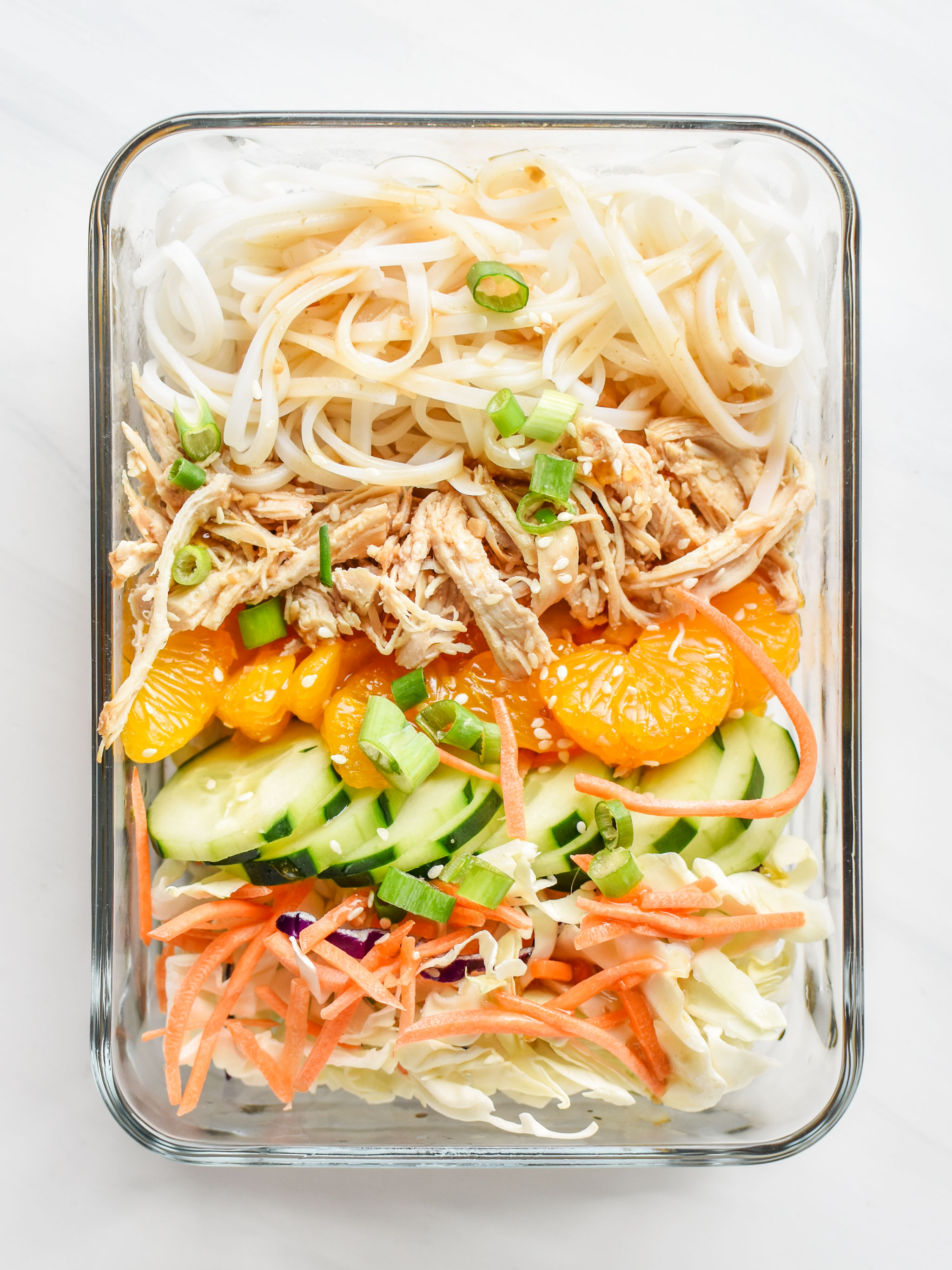 Sesame Chicken Cold Rice Noodle Salad Lunches - Project Meal Plan