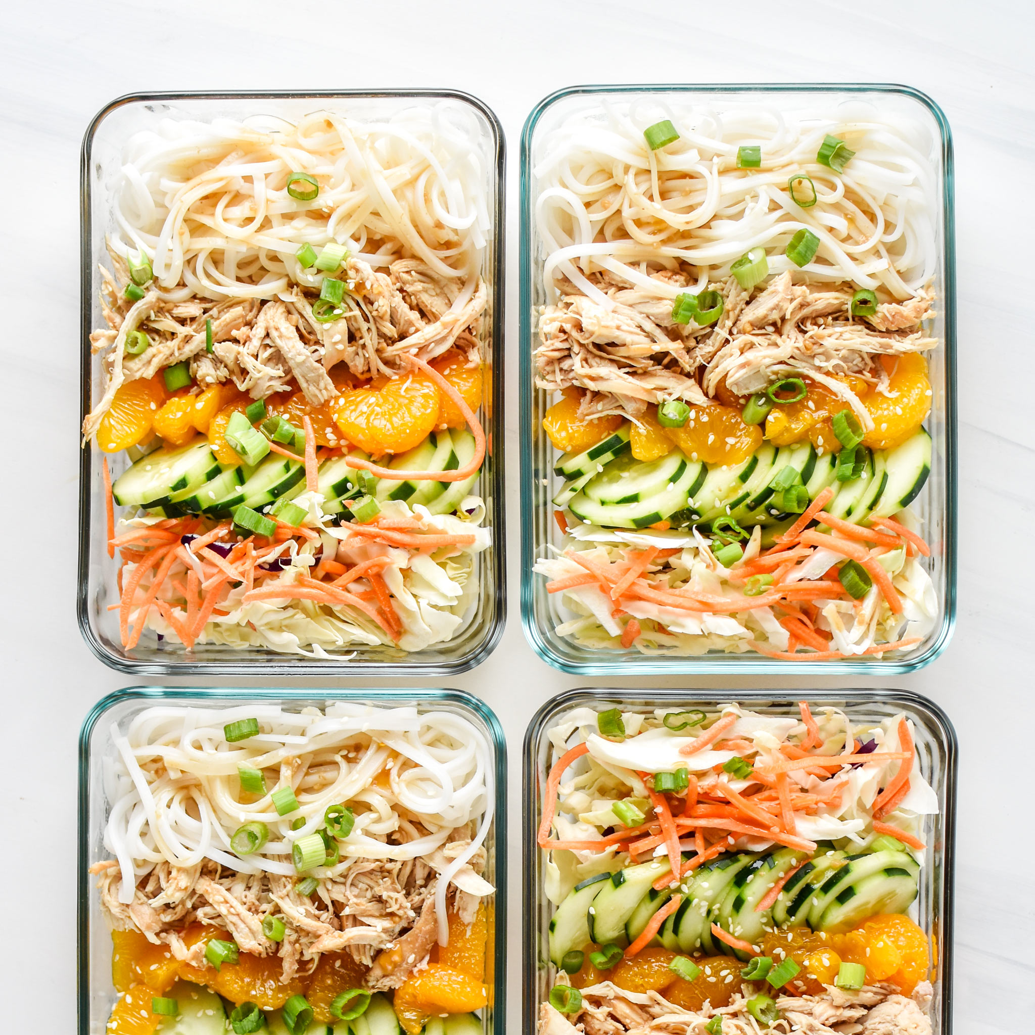 Sesame Chicken Cold Rice Noodle Salad Lunches - Project Meal Plan